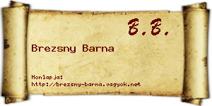 Brezsny Barna névjegykártya